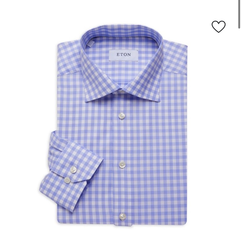 Eton Men's Purple Checkered Dress Shirt